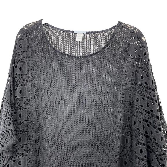 Eberjey crochet boxy boho cover up Sz M/L - Picture 2 of 8